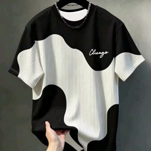 Black & White Abstract Print "Chicago" T-Shirt | Unisex Streetwear