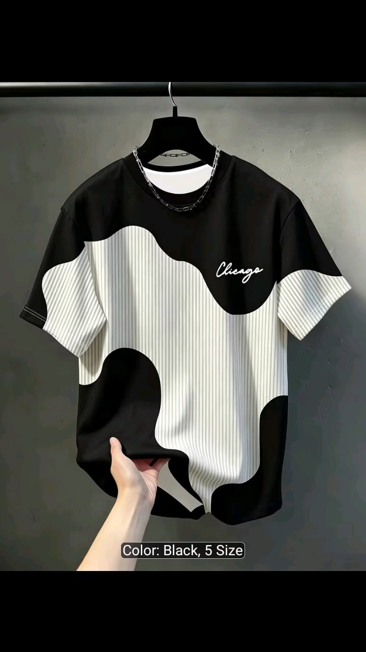 Black & White Abstract Print "Chicago" T-Shirt | Unisex Streetwear