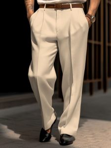 Men's Trousers Dress Pants Suit Pants Front Pocket Straight Leg Plain Comfort Wedding Business Beach Fashion Chic & Modern Black White 2026 - $31.99