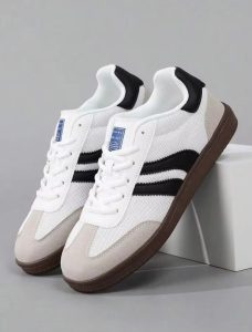 Viral Retro Samba Style Sneakers For Men | White Black Streetwear Casual Shoes